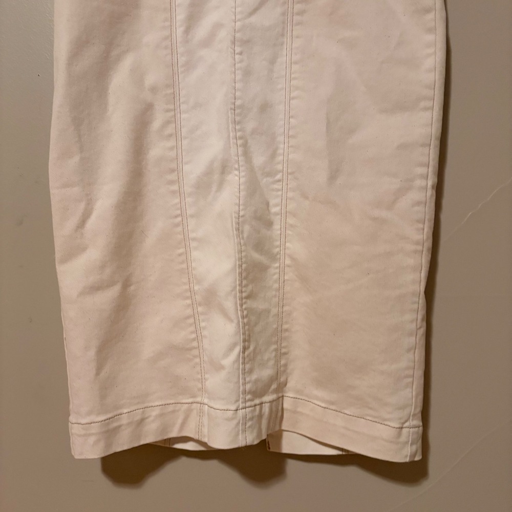 Indigo Rein Womens Strapless Denim Midi Dress Cream Off White Zip Back NWT SZ S - Picture 3 of 13